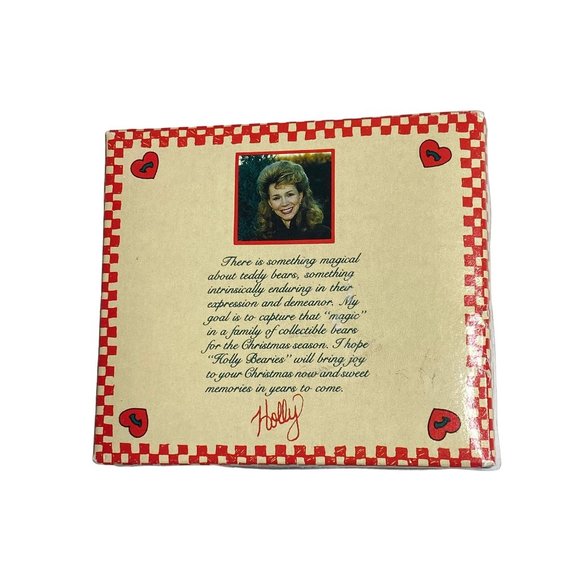 Vintage Kurt Adler Holly Bearies CHEERLEADER Bear Ornament New Old Stock NIB - Picture 3 of 7